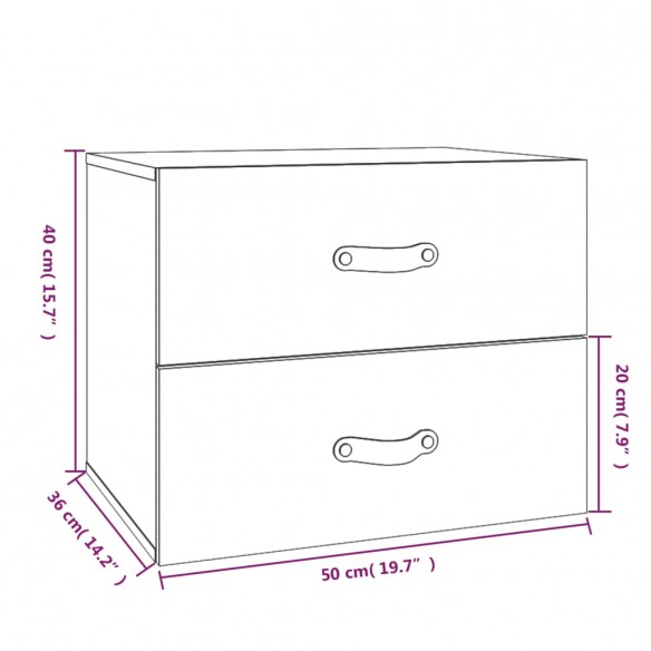 Table de chevet murale Blanc 50x36x40 cm Table de chevet murale Blanc 50x36x40 cm