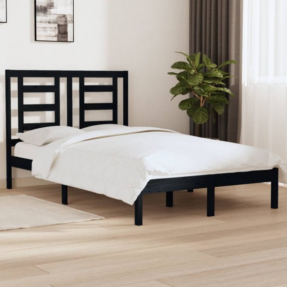 Lit Noir Bois massif 120x190 cm Petit Double
