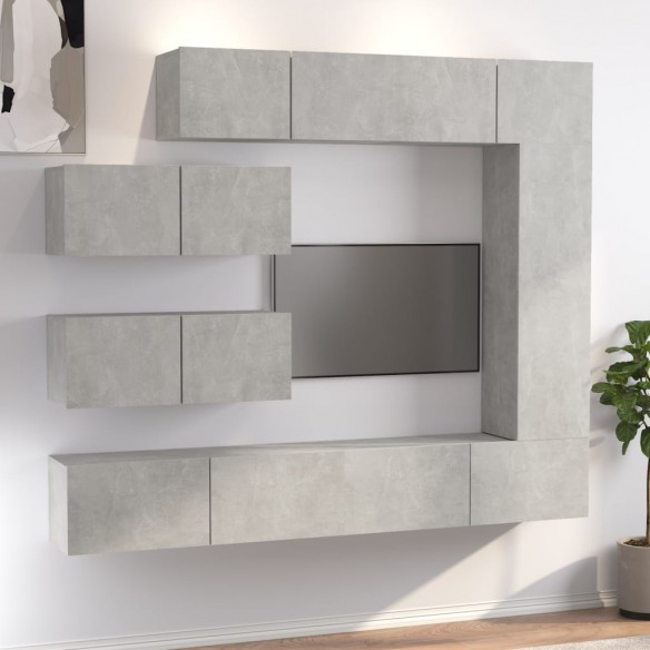Ensemble de meubles TV 7 pcs Gris béton 