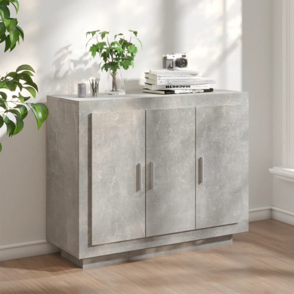 Buffet Gris béton 92x35x75 cm 