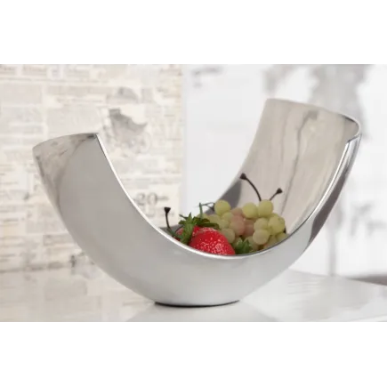Corbeille de fruit 25 cm en aluminium argenté