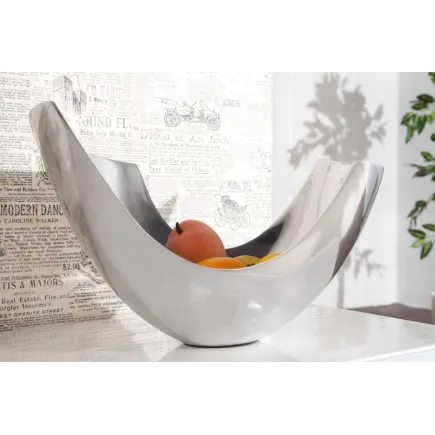 Corbeille de fruit 35 cm en aluminium argenté