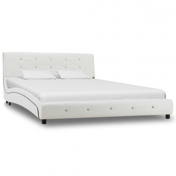 Lit Blanc Similicuir 140 x 200 cm