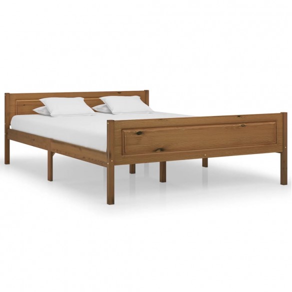 Lit Bois de pin massif Marron miel 120x200 cm