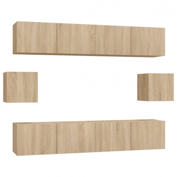 Ensemble de meubles TV 6 pcs Chêne sonoma 