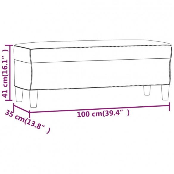 Banc Noir 100x35x41 cm Velours Banc Noir 100x35x41 cm Velours