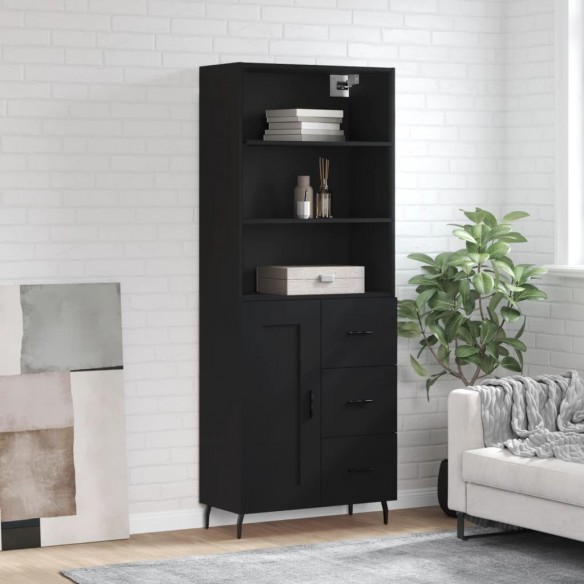 Buffet haut Noir 69,5x34x180 cm 