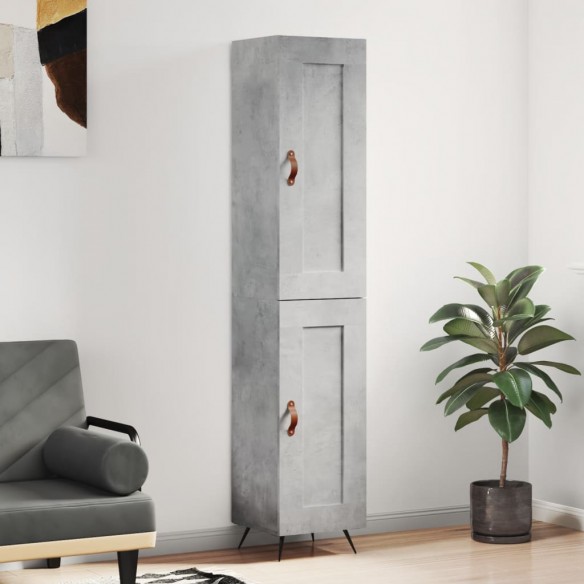 Buffet haut Gris béton 34,5x34x180 cm 