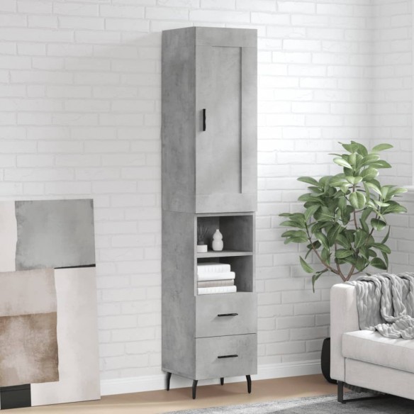 Buffet haut Gris béton 34,5x34x180 cm 