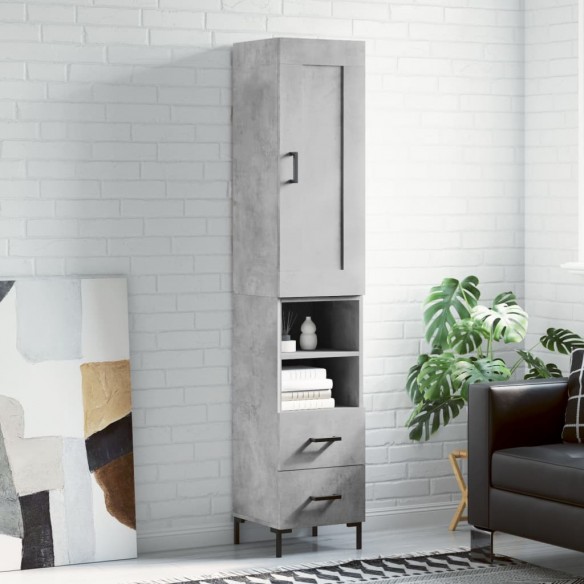 Buffet haut Gris béton 34,5x34x180 cm 