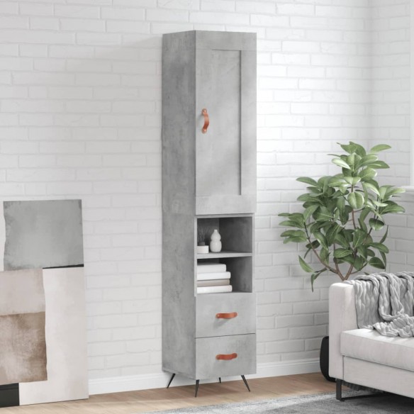 Buffet haut Gris béton 34,5x34x180 cm 