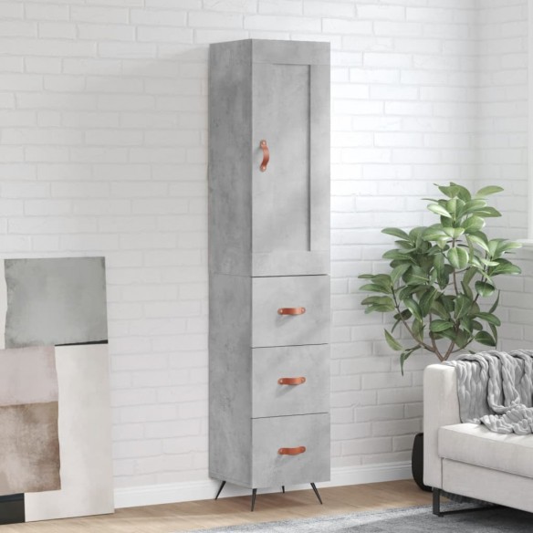 Buffet haut Gris béton 34,5x34x180 cm 
