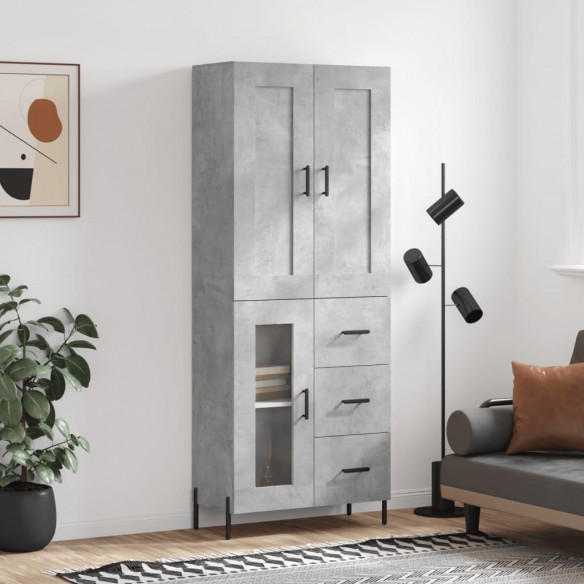 Buffet haut Gris béton 69,5x34x180 cm 