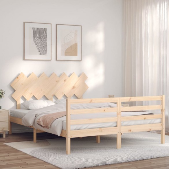 Lit avec tête de lit 140x200 cm bois massif