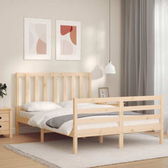 Lit avec tête de lit 120x200 cm bois massif