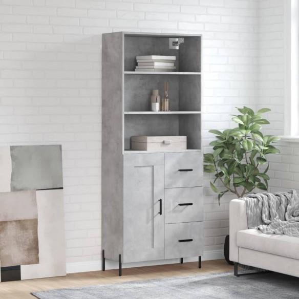 Buffet haut Gris béton 69,5x34x180 cm 