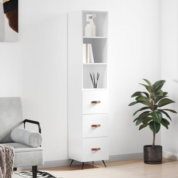 Buffet haut Blanc brillant 34,5x34x180 cm 
