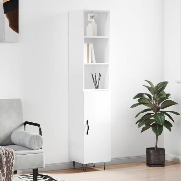 Buffet haut Blanc brillant 34,5x34x180 cm 
