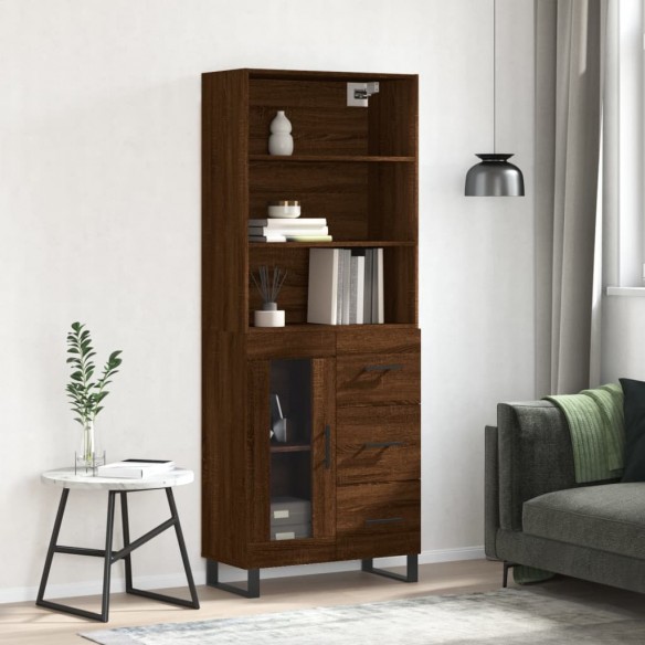 Buffet haut Chêne marron 69,5x34x180 cm 