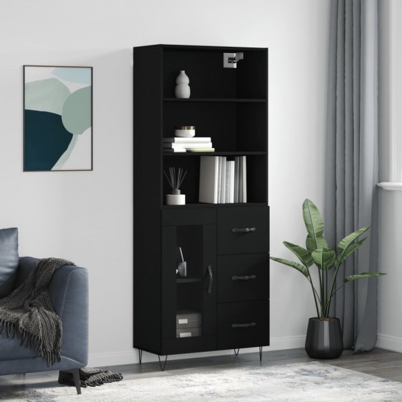 Buffet haut Noir 69,5x34x180 cm 