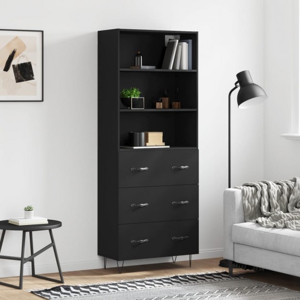 Buffet haut Noir 69,5x34x180 cm 