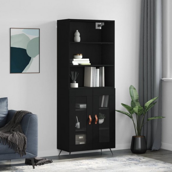 Buffet haut Noir 69,5x34x180 cm 