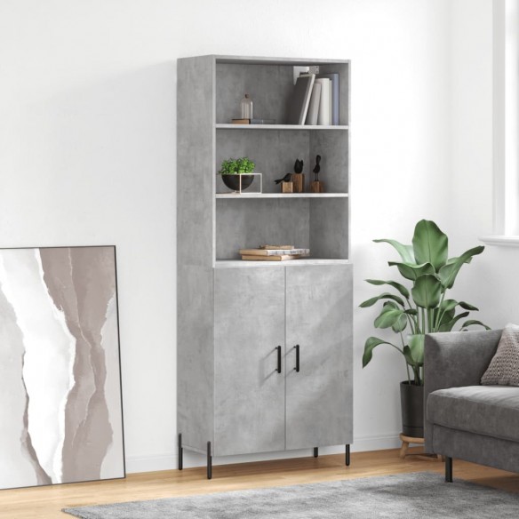 Buffet haut Gris béton 69,5x34x180 cm 
