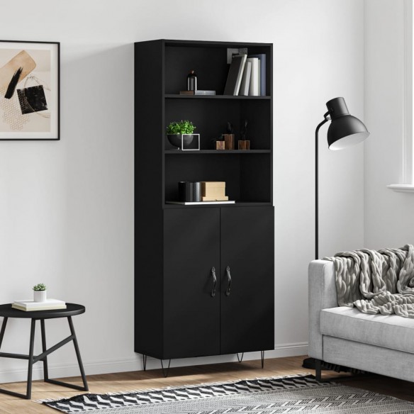 Buffet haut Noir 69,5x34x180 cm 