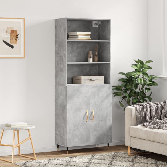 Buffet haut Gris béton 69,5x34x180 cm 