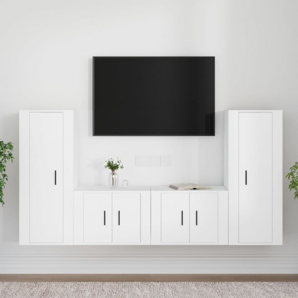 Ensemble de meubles TV 4 pcs Blanc 
