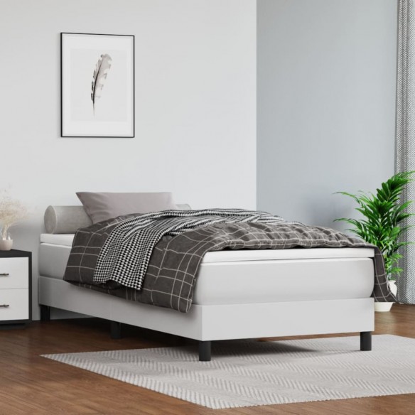 Lit avec matelas Blanc 100x200cm Similicuir
