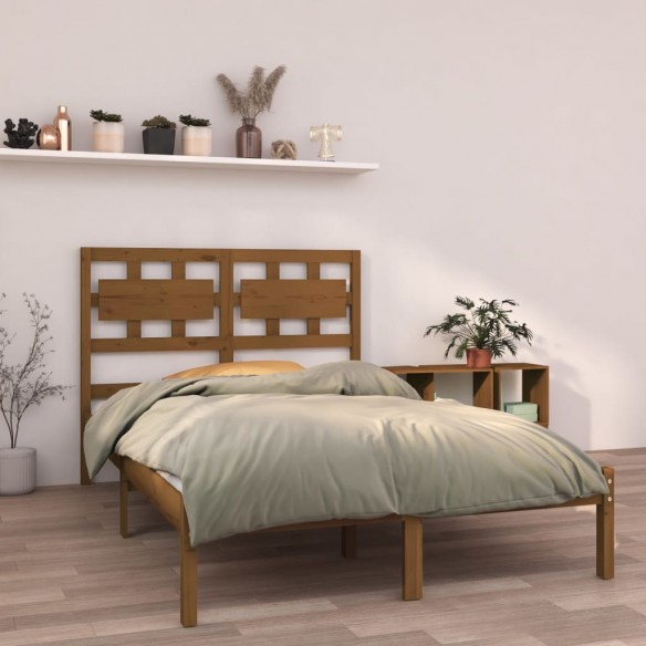Lit Marron miel Bois massif 120x200 cm