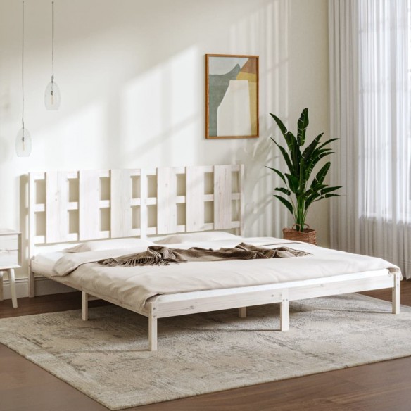 Lit Blanc Bois massif 180x200 cm Super King