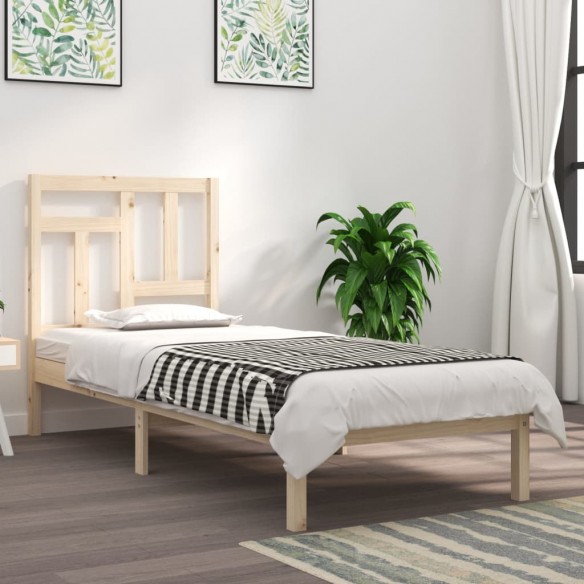 Lit Bois de pin massif 90x200 cm