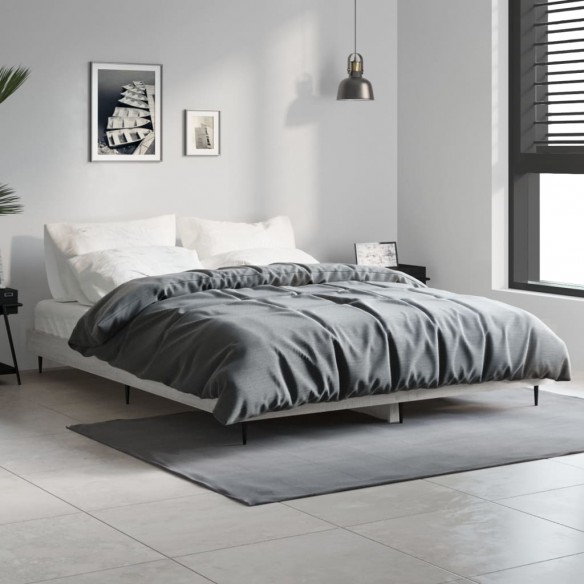 Lit sonoma gris 135x190 cm bois d'ingénierie