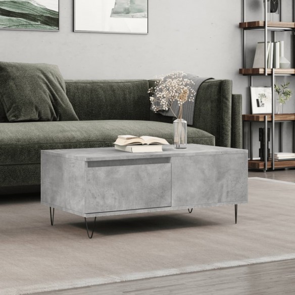 Table basse Gris béton 90x50x36,5 cm 