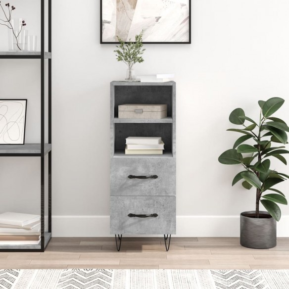 Buffet Gris béton 34,5x34x90 cm 