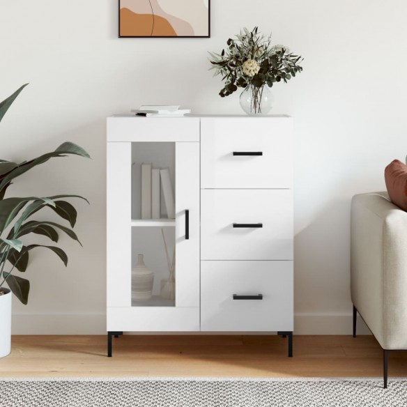 Buffet Blanc brillant 69,5x34x90 cm 