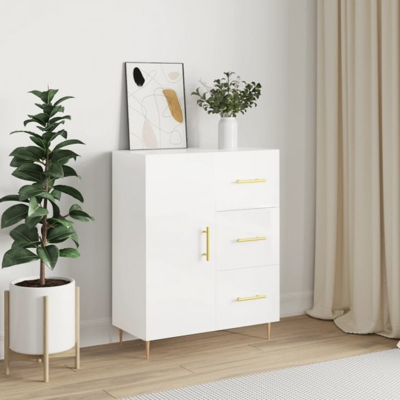 Buffet Blanc brillant 69,5x34x90 cm 