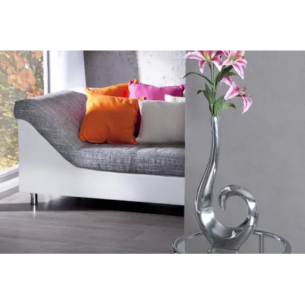 Vase décoratif 50 cm en boucle teinté argenté