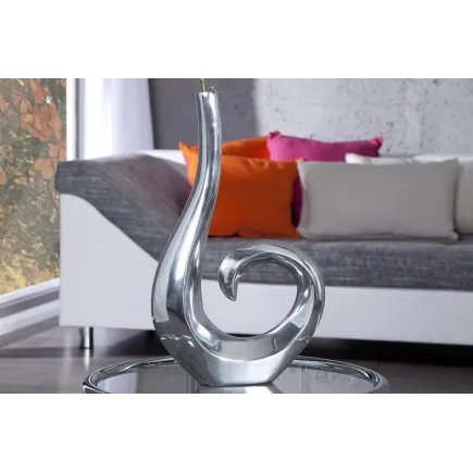 Vase décoratif 50 cm en boucle teinté argenté 2