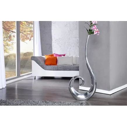Vase décoratif 106 cm en boucle teinté argenté