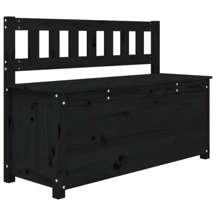 Banc Noir 110x41x76,5 cm Bois de pin massif 2