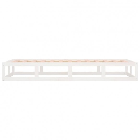 Lit Blanc 75x190 cm Petit simple Bois massif