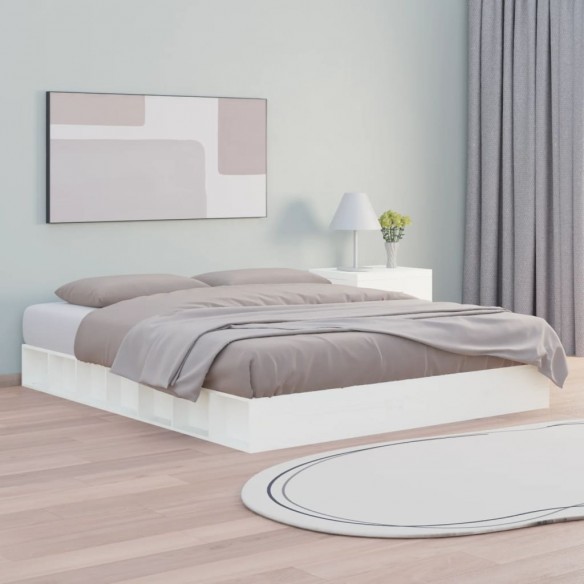 Lit Blanc 120x200 cm Bois massif