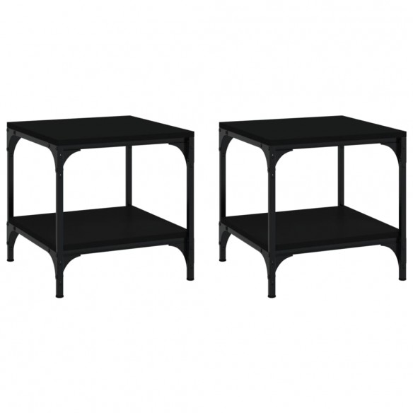 Tables d'appoint 2 pcs Noir 40x40x40 cm  Tables d'appoint 2 pcs Noir 40x40x40 cm
