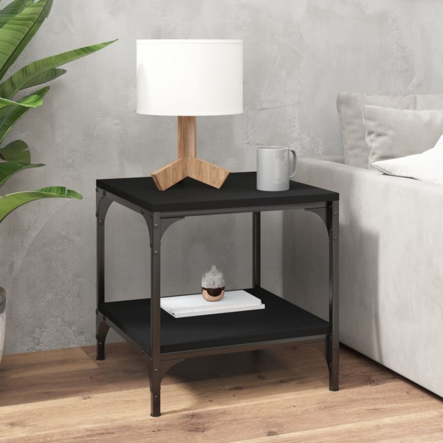 Tables d'appoint 2 pcs Noir 40x40x40 cm