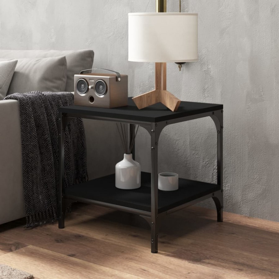 Tables d'appoint 2 pcs Noir 40x40x40 cm