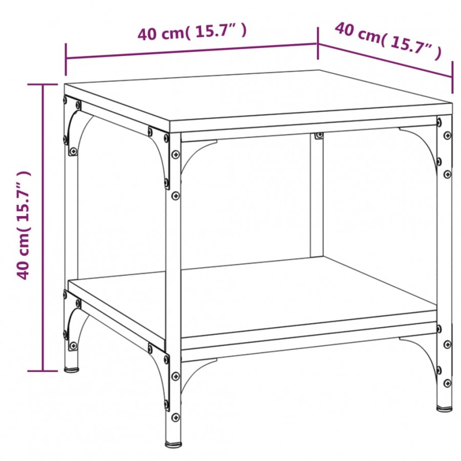 Tables d'appoint 2 pcs Noir 40x40x40 cm