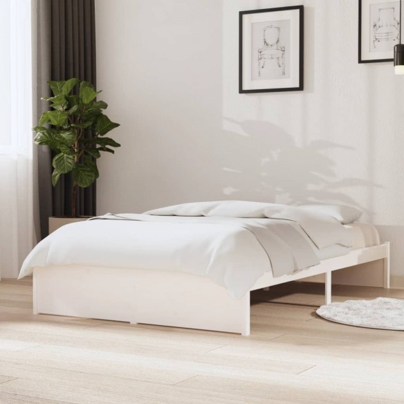 Lit Blanc Bois massif 120x190 cm Petit double